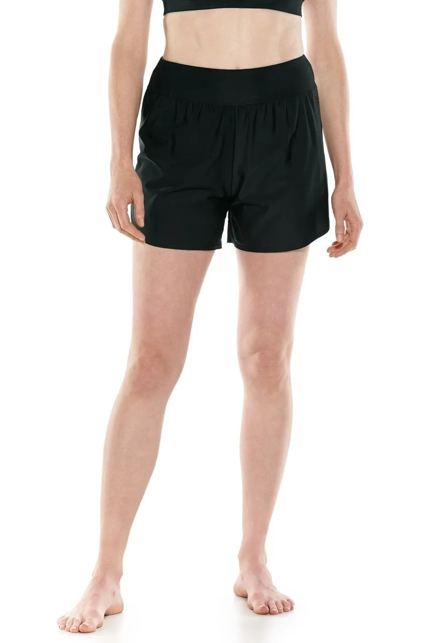 Women's Ripple Swim Shorts  |  Black