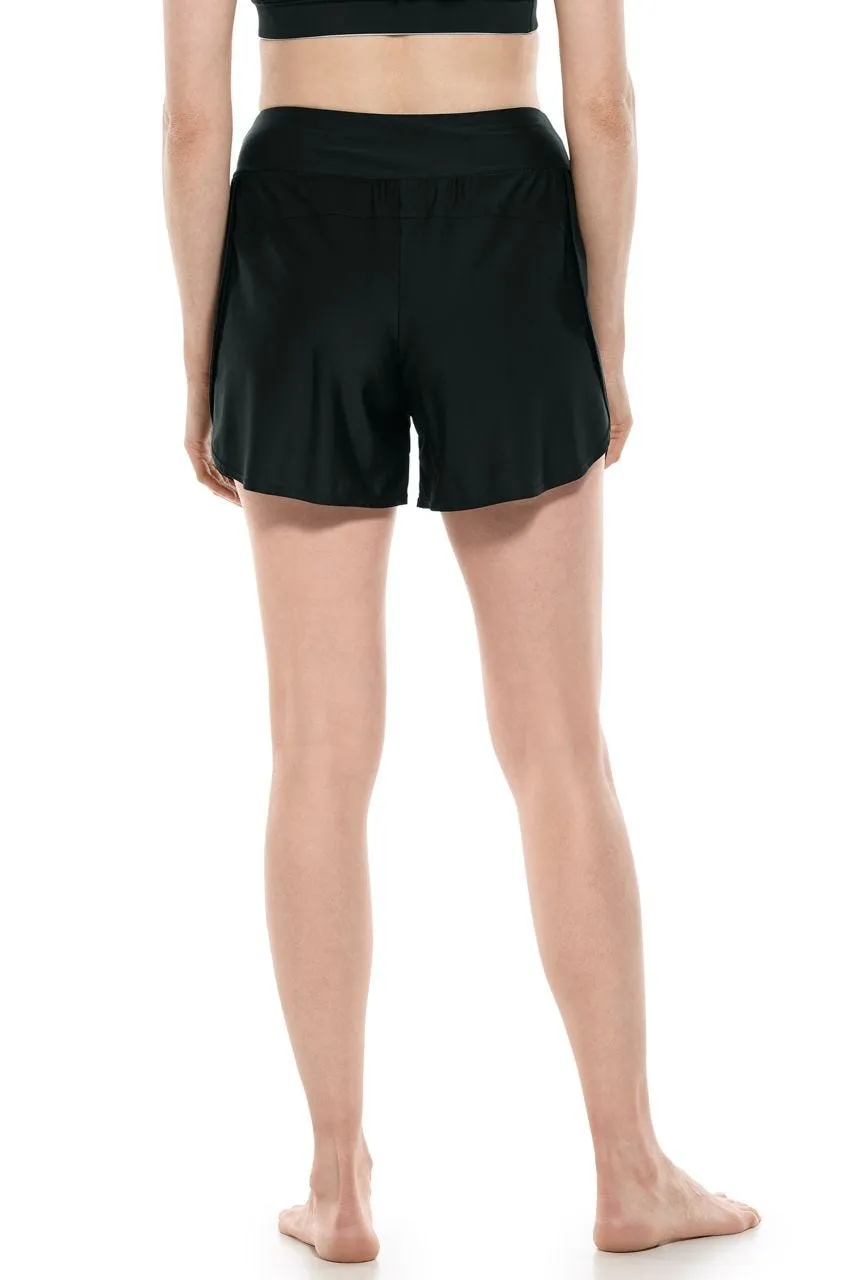 Women's Ripple Swim Shorts  |  Black