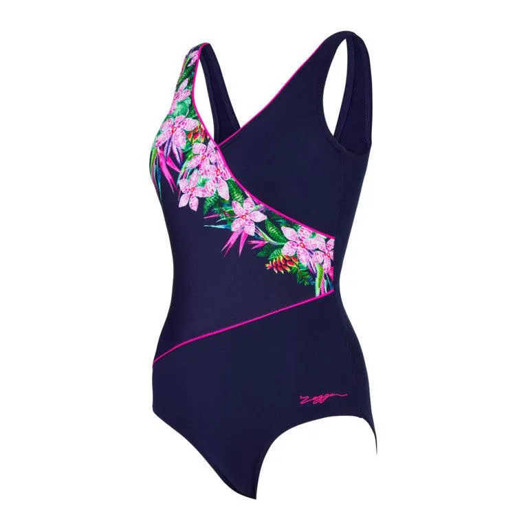 Zoggs Orchid Daze Wrap Front One Piece